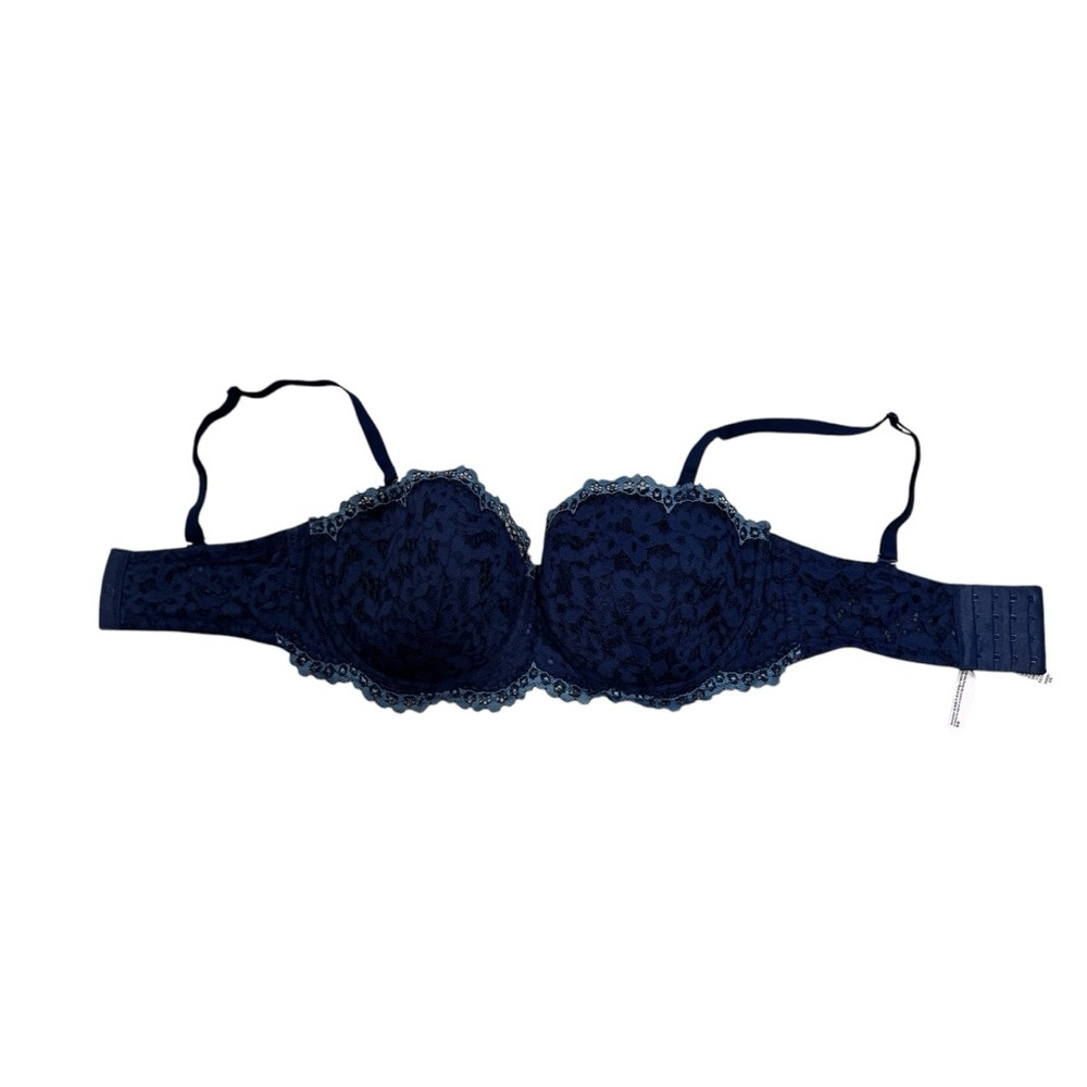 Victoria's Secret Body by Victoria 34DDD Lined Balconet Navy Blue Lace Bra